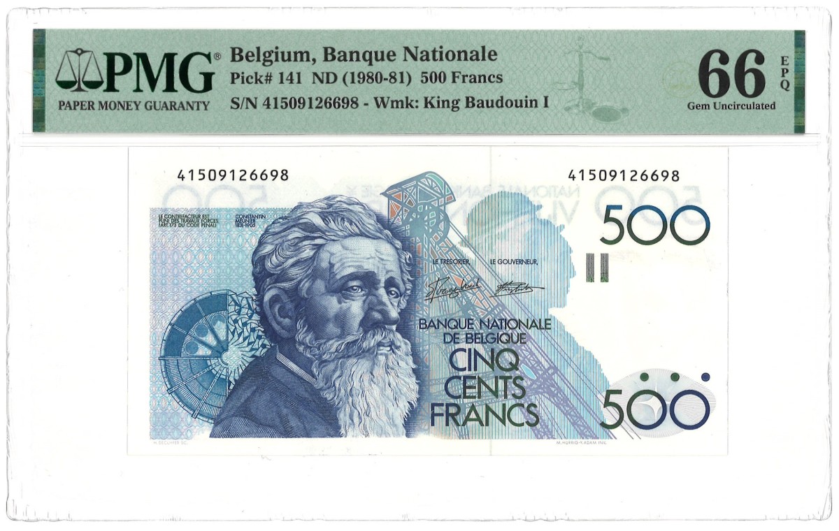 Belgium. 500 Francs. Banknote. Type ND. - PMG 66EPQ