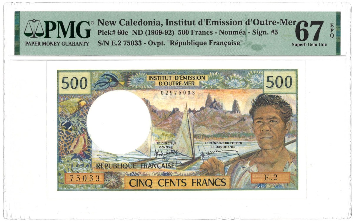 New Caledonia. 500 Francs. Banknote. Type ND. - PMG 67EPQ