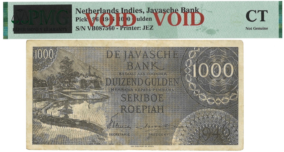 Netherlands-Indies. 1000 Duizend Gulden. Bankbiljet. Type 1946. - PMG - CT - Not genuine