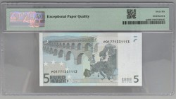 Nederland. 5 Euro. Bankbiljet. Type 2002 - PMG 66EPQ