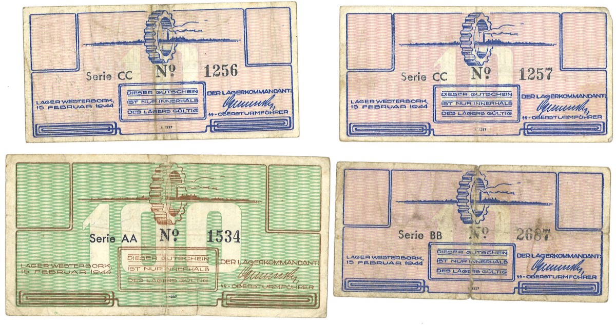 Nederland. Lot 4 Bankbiljet. Kampgeld. Type ND. Type Westerbork. - Fraai.