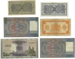 Nederland. Lot 6 Bankbiljetten. Bankbiljetten. Type 1940/1949 - Zeer Fraai