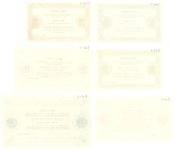 Nederland. Lot 6 biljetten. Scheepsgeld. Type 1957. Type M.S. Willem Ruys. - UNC.