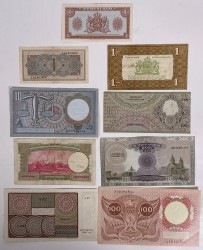 Nederland. Lot 9 bankbiljetten. Bankbiljetten. Type ND. - Zeer Fraai / Prachtig.