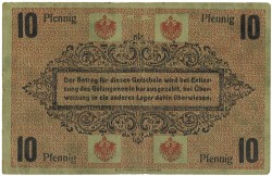 Germany. 10 Pfenning. Kampgeld. Type ND. Type Chemnitz. - Very fine.