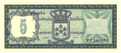 Nederlandse Antillen. 5 Gulden. Banbiljet. Type 1972. - UNC.