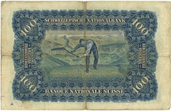 Switserland. 100 Franken. Banknote. Type 1944. - Fine.