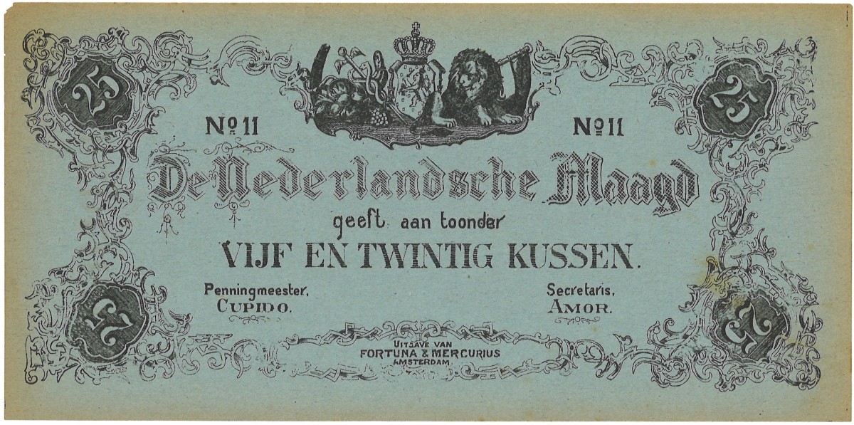 Nederland. 25 Kussen Blauw. Reclamegeld. Type ND. Type De Nederlandse Maagd. - Zeer Fraai.