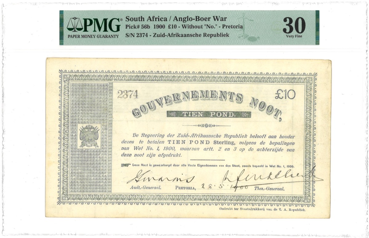 South Africa. 10 Pond. Banknote. Type 1900. Type Gouvernements Noot. - PMG 30