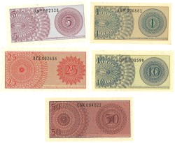 Indonesia. Lot 5 Banknotes. Banknote. Type 1964. - UNC.