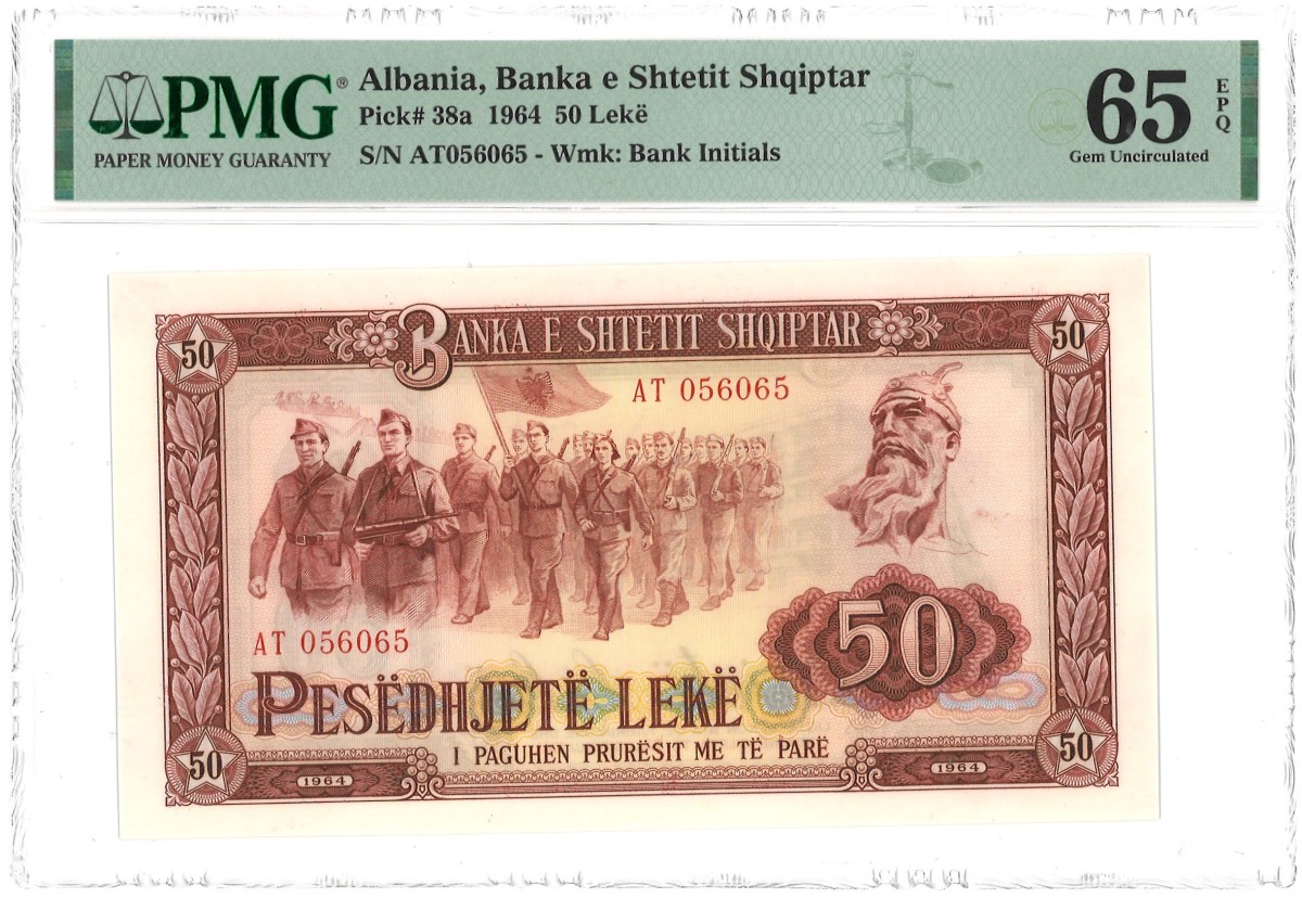 Albania. 50 lekë. Banknote. Type 1964. - PMG 65EPQ