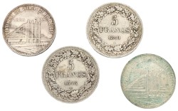 Belgium. Leopold I & III. Lot (4) 50 & 5 Francs. 1848, 1849 & 1935 FR. VF - XF.