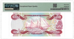 Bahamas. 3 Dollar. Banknote. Type 1974. - PMG 67EPQ