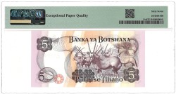 Botswana. 5 Pula. Banknote. Type 1992. - PMG 67EPQ