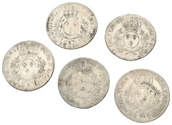 France. Louis XV. Lot (5) Ecu. 1728, 1730,1732, 1733. F - VF.