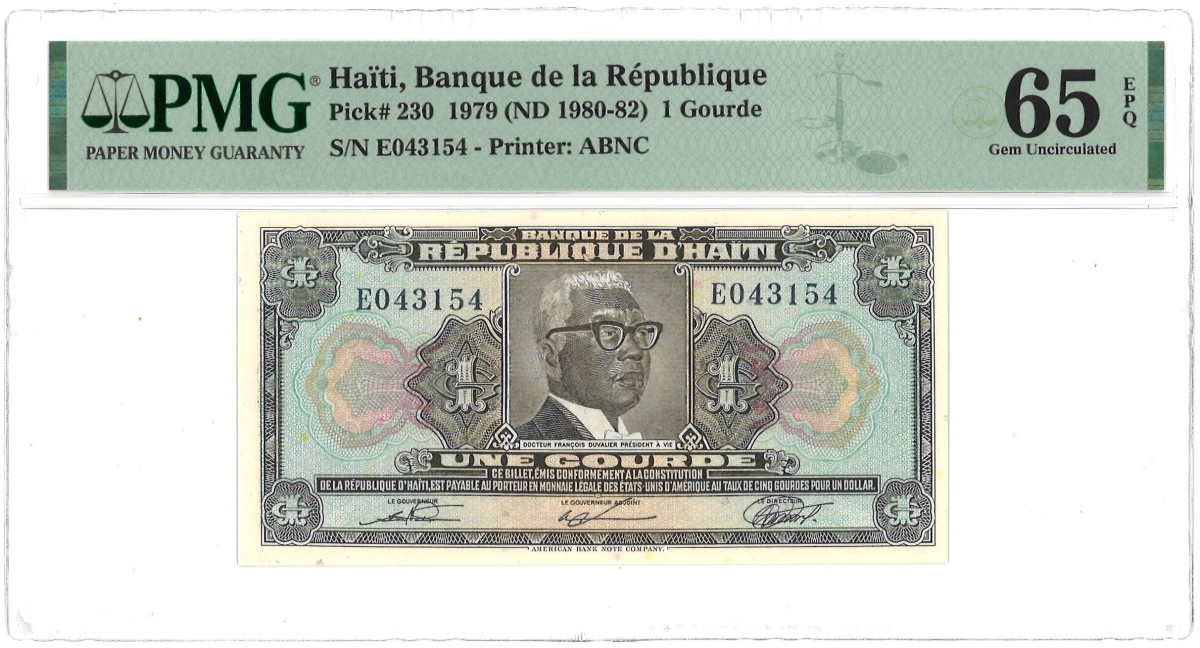 Haïti. 1 Gourde. Banknote. Type 1979. - PMG 65EPQ