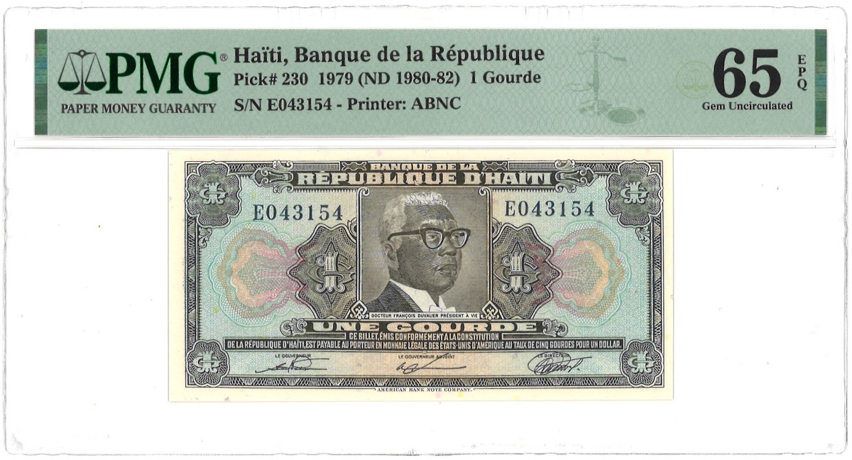 Haïti. 1 Gourde. Banknote. Type 1979. - PMG 65EPQ