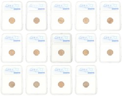Lot (14) 1 Cent - High graded. Juliana.