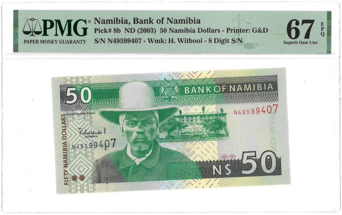 Namibia. 50 Namibia Dollars. Banknote. Type ND. - PMG 67EPQ