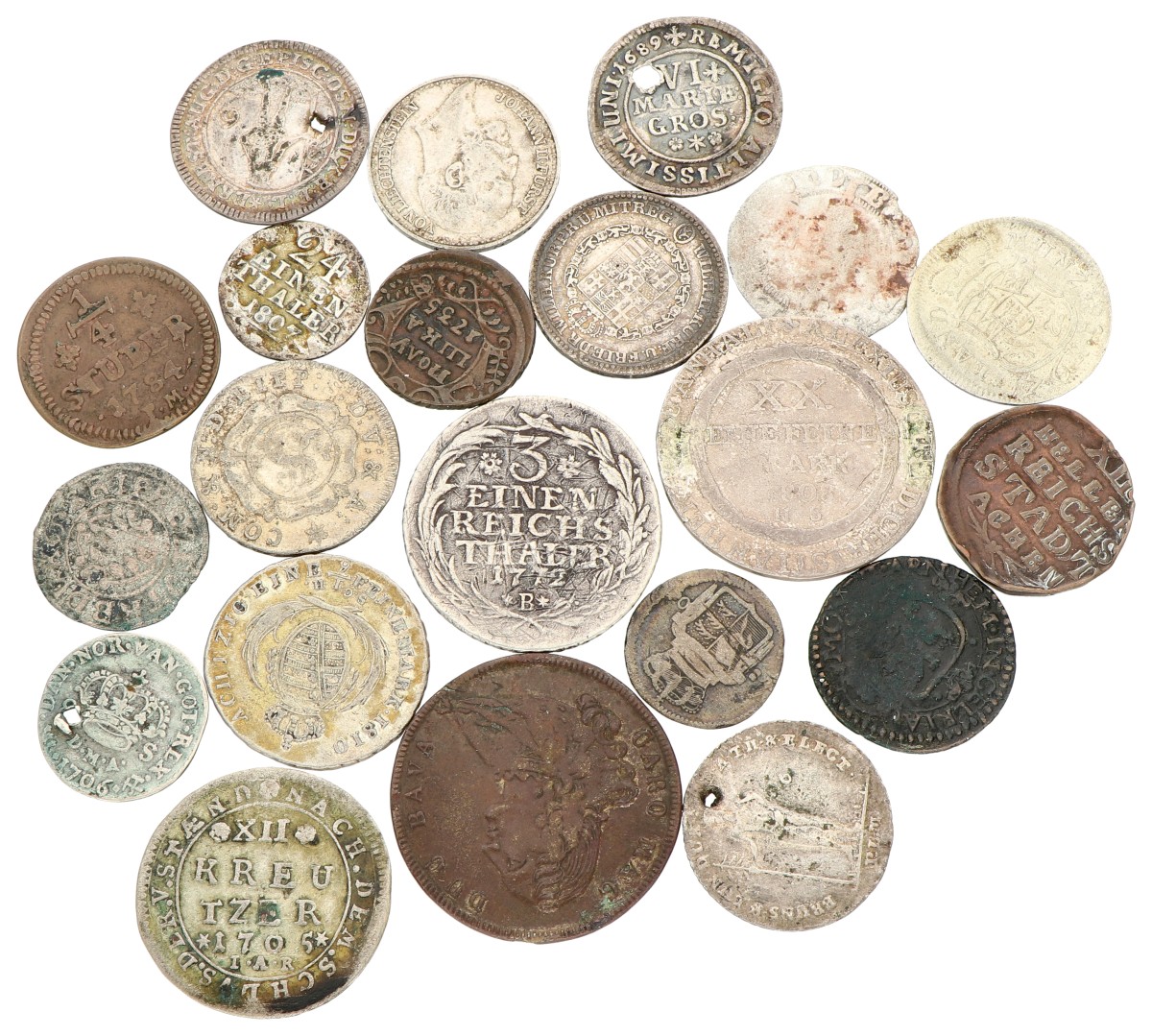 Germany. Lot (21) Mixed lot. 18th - 19th century. F - VF.