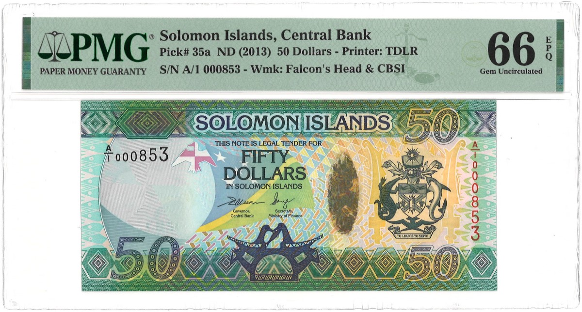 Solomon Islands. 50 Dollar. Banknote. Type ND. - PMG 66EPQ