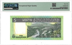 Swaziland. 5 Emalageni. Banknote. Type ND. - PMG 66EPQ