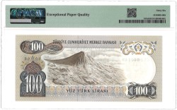 Turkey. 100 Lirasi. Banknote. Type 1970. - PMG 66EPQ