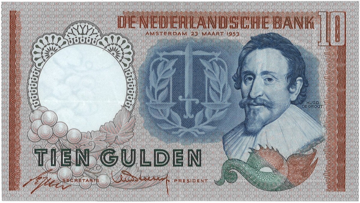 Nederland. 10 Gulden. Bankbiljet. Type 1953. Type Replacememt. - Zeer Fraai.