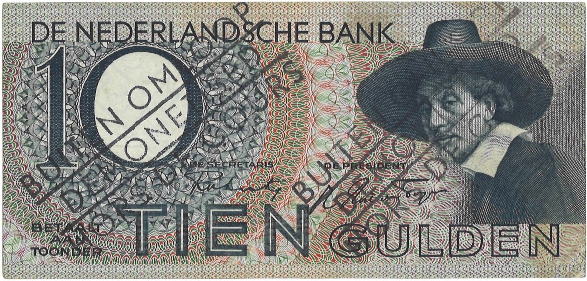 Nederland. 10 Gulden. Bankbiljet. Type 1944. - Zeer Fraai.