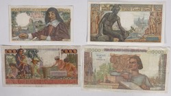 France. Lot 4 Banknotes. Banknote. Type ND. - Fine / Very fine.