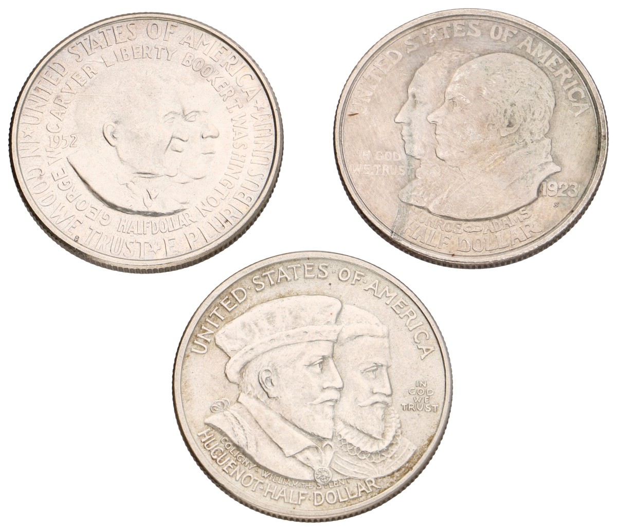 United States. Lot (3) Half Dollar - Commemorative coins. 1923, 1924 &1952. VF - XF.