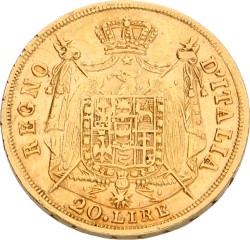 Italian states. Napoleonic kingdom. Napoleon. 20 Lire. 1811 M. VF / XF.