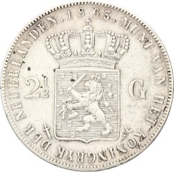 2½ Gulden. Willem III. 1863. Zeer Fraai / Prachtig.