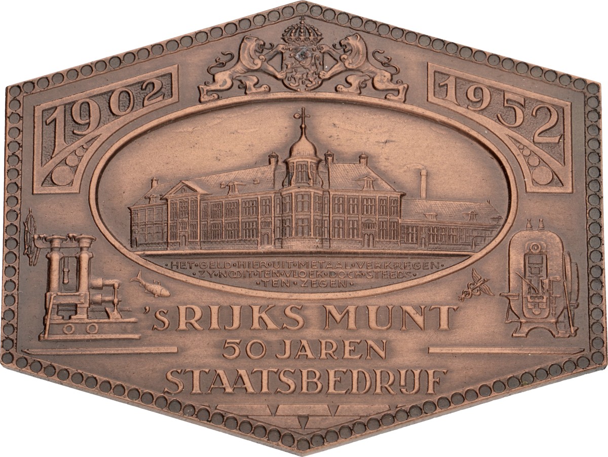 Nederland. 1952. 's Rijksmunt 50 jaren Staatsbedrijf.