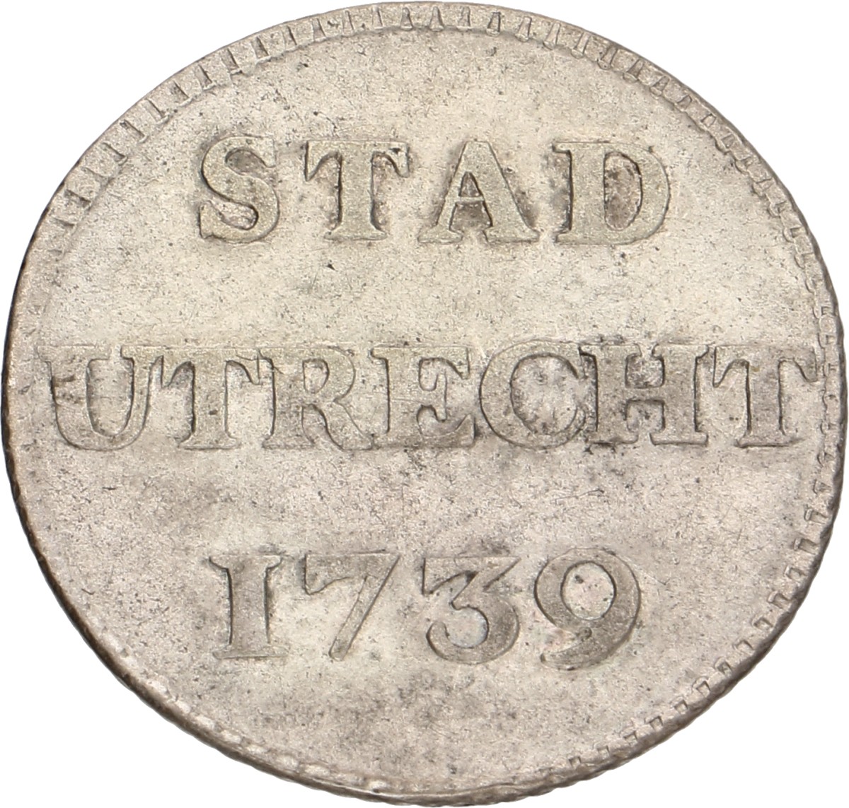 Duit - Zilveren afslag. Utrecht. 1739. Zeer Fraai.