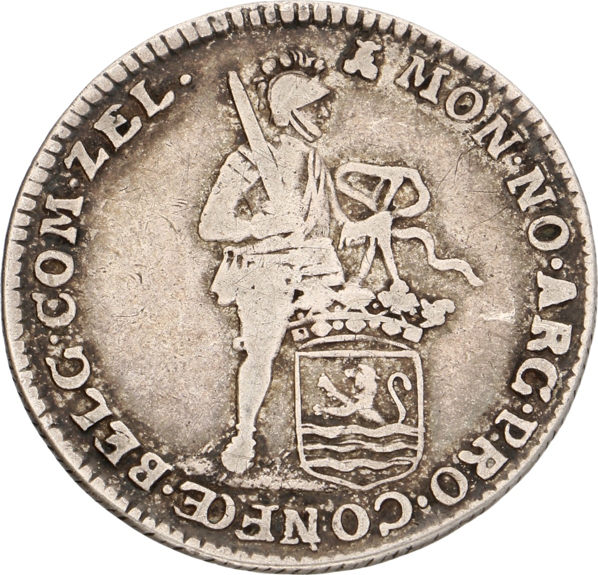 Kwart zilveren dukaat. Zeeland. 1765. Zeer Fraai -.