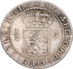 ½ Gulden. Nederlands-Indië. 1802 - Grote mast onder A. Zeer Fraai +.