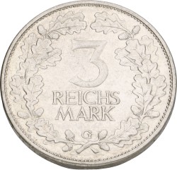 Germany. Weimar republic. 3 Mark - 1000th anniversary of the Rhineland. 1925 G. XF.