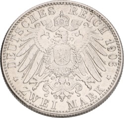 German states. Baden. Friedrich. 2 Mark - 50th wedding anniversary. 1906. XF.