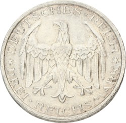 Germany. Weimar republic. 3 Mark - Marburg University. 1927 A. AUnc.