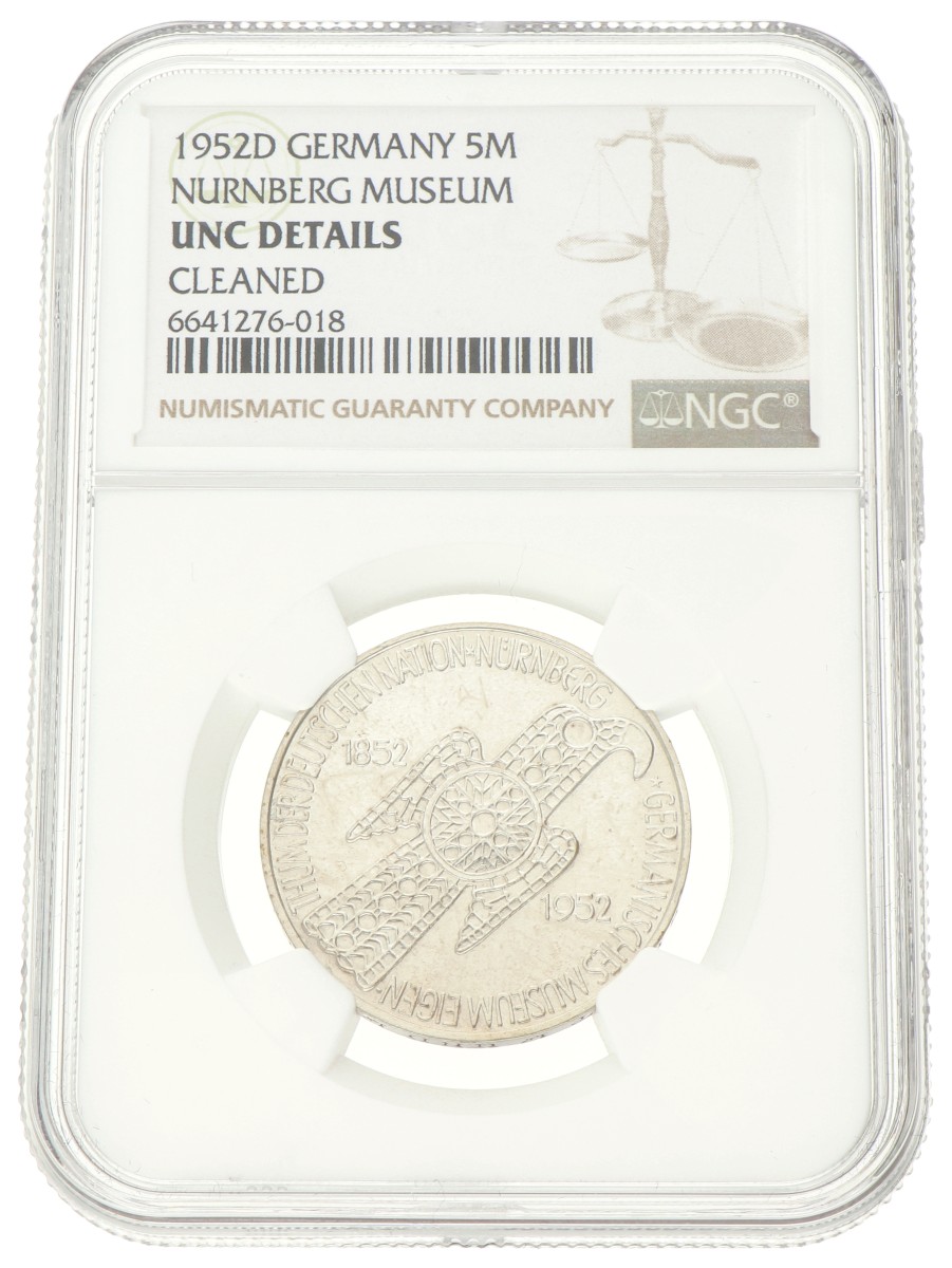 Germany. 5 Mark - Germanic Museum. 1952D. UNC Details.