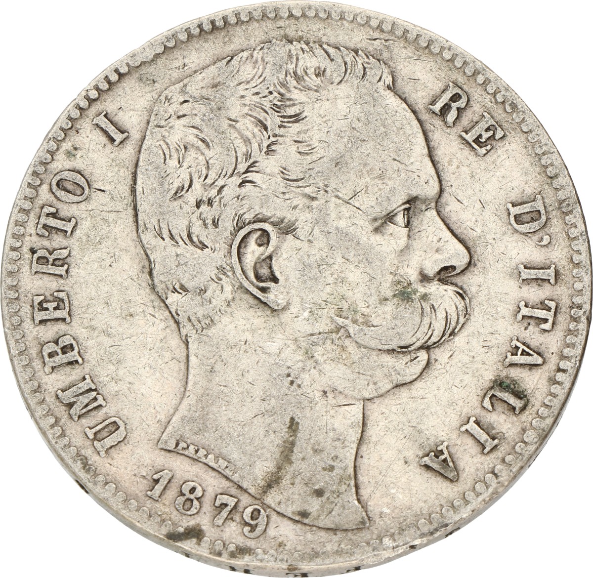 Italy. Kingdom. Umberto I. 5 Lire. 1879 R. VF.