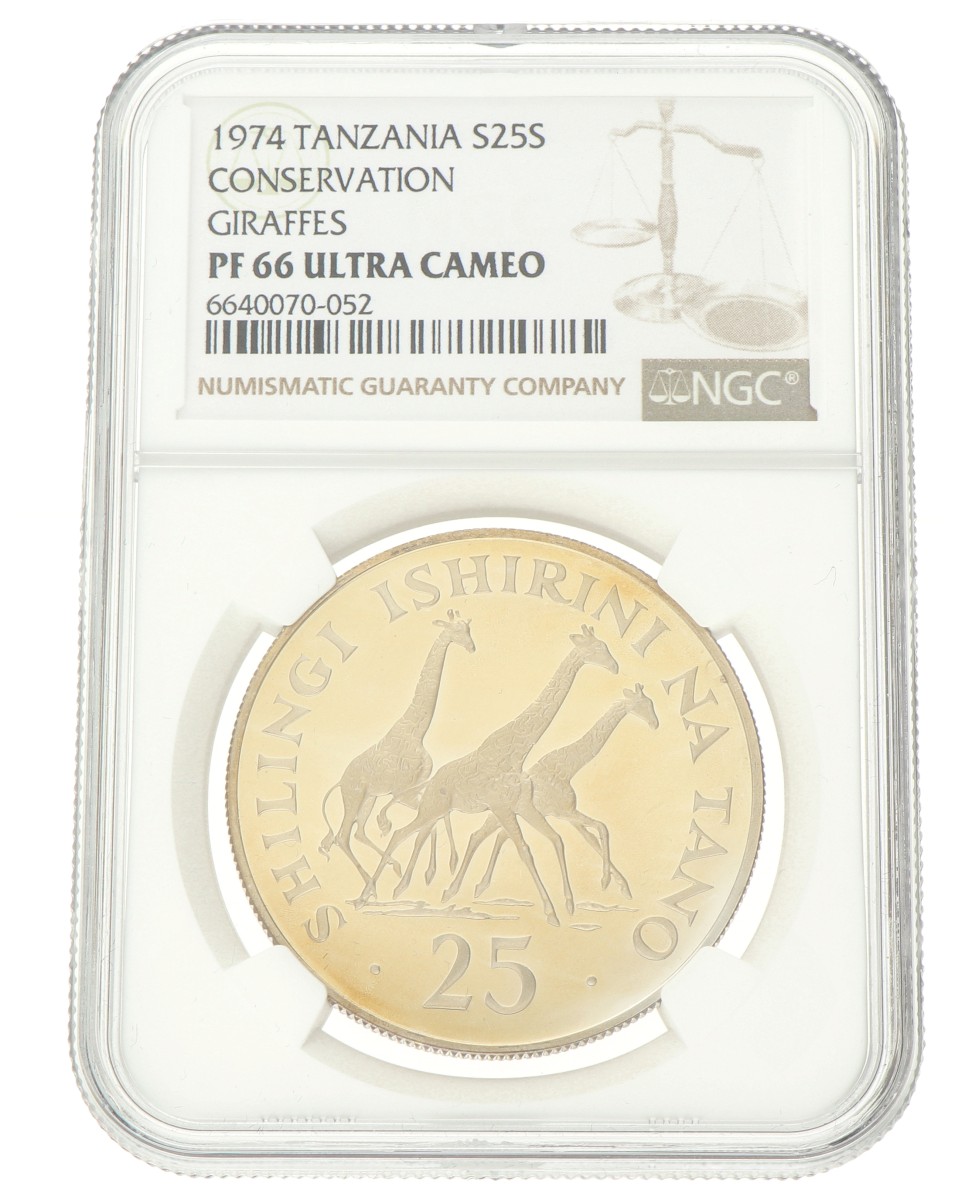 Tanzania. 25 Shilingi - Conservation. 1974. PF 66 Ultra Cameo.