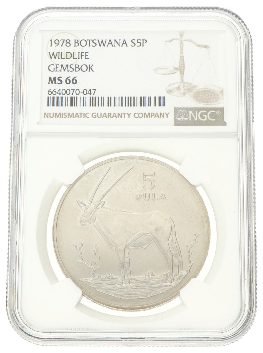 Botswana. 5 Pula - Gemsbok. 1978. MS 66.