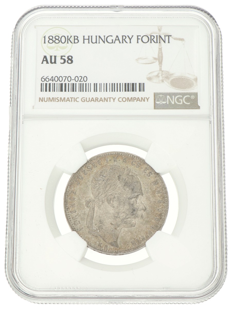 Hungary. Franz Joseph I. Forint. 1880 KB. AU 58.