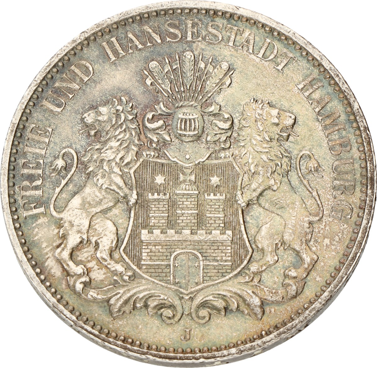 German states. Hamburg. 3 Mark. 1911 J. AUnc.