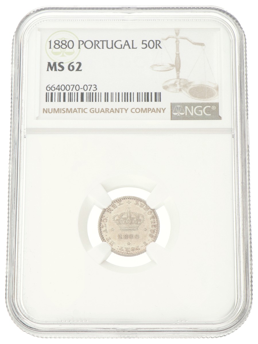 Portugal. Luís I. 50 Réis. 1880. MS 62.