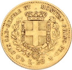 Italy. Kingdom. Vittorio Emanuelle. 20 Lire. 1859 P. VF.