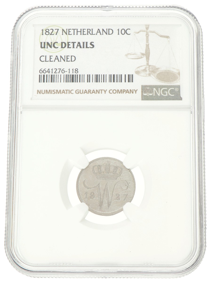 10 Cent. Willem I. 1827 U. UNC Details.