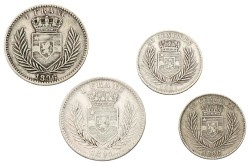 Congo. Free state. Leopold II. Lot (4) 1 Franc & 50 Centimes. 1891 & 1896. VF - XF.